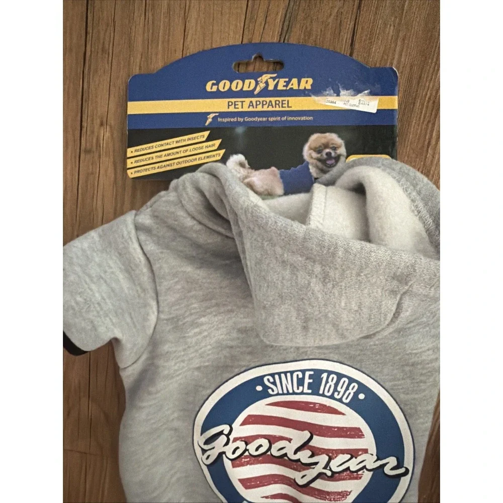 Dog Sweatshirt And Hat Nwt Size Medium Good Year Hoodie Knit Beanie Grey Blue